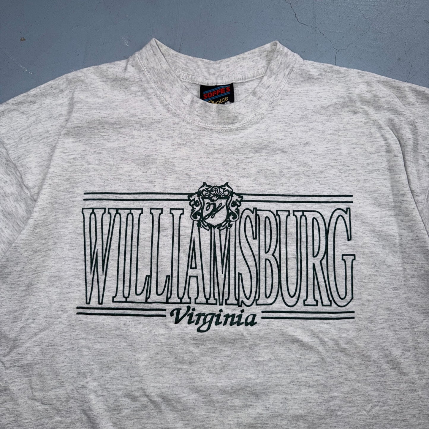 Williamsburg Virgina Travel VTG T Shirt XL USA Gray Graphic Tee Single Stitch