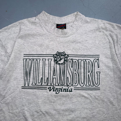 Williamsburg Virgina Travel VTG T Shirt XL USA Gray Graphic Tee Single Stitch