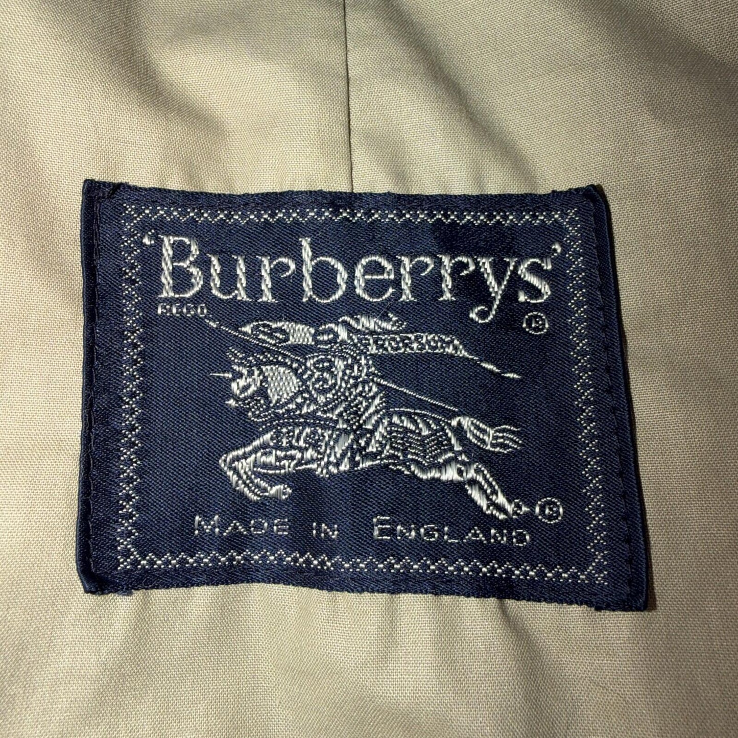 Burberry Trench Coat VTG Mens 46 Beige Check Collar Made in England Classic Belt
