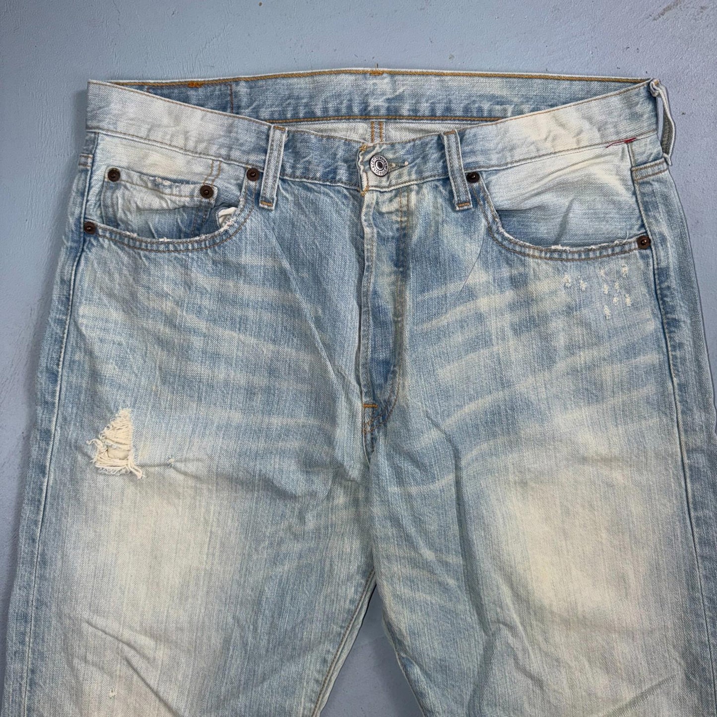 Levis 501 Vintage Y2K 90s XX Straight Leg Jeans Blue Light Wash 34x32 Act 33x32