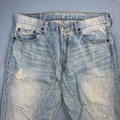 Levis 501 Vintage Y2K 90s XX Straight Leg Jeans Blue Light Wash 34x32 Act 33x32