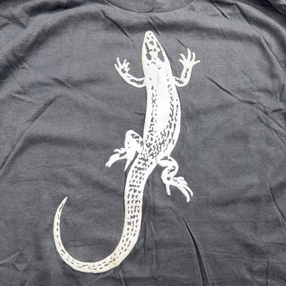 VTG 90s Minimal Lizard Graphic T Shirt Nature Reptile Desert Southwest Art Black