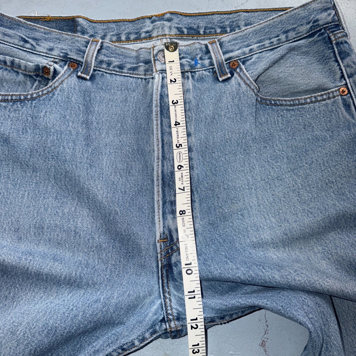 Levis 501 Vintage 90s USA XX Straight Leg Jeans Blue Light Wash 36x32 Act 35x31