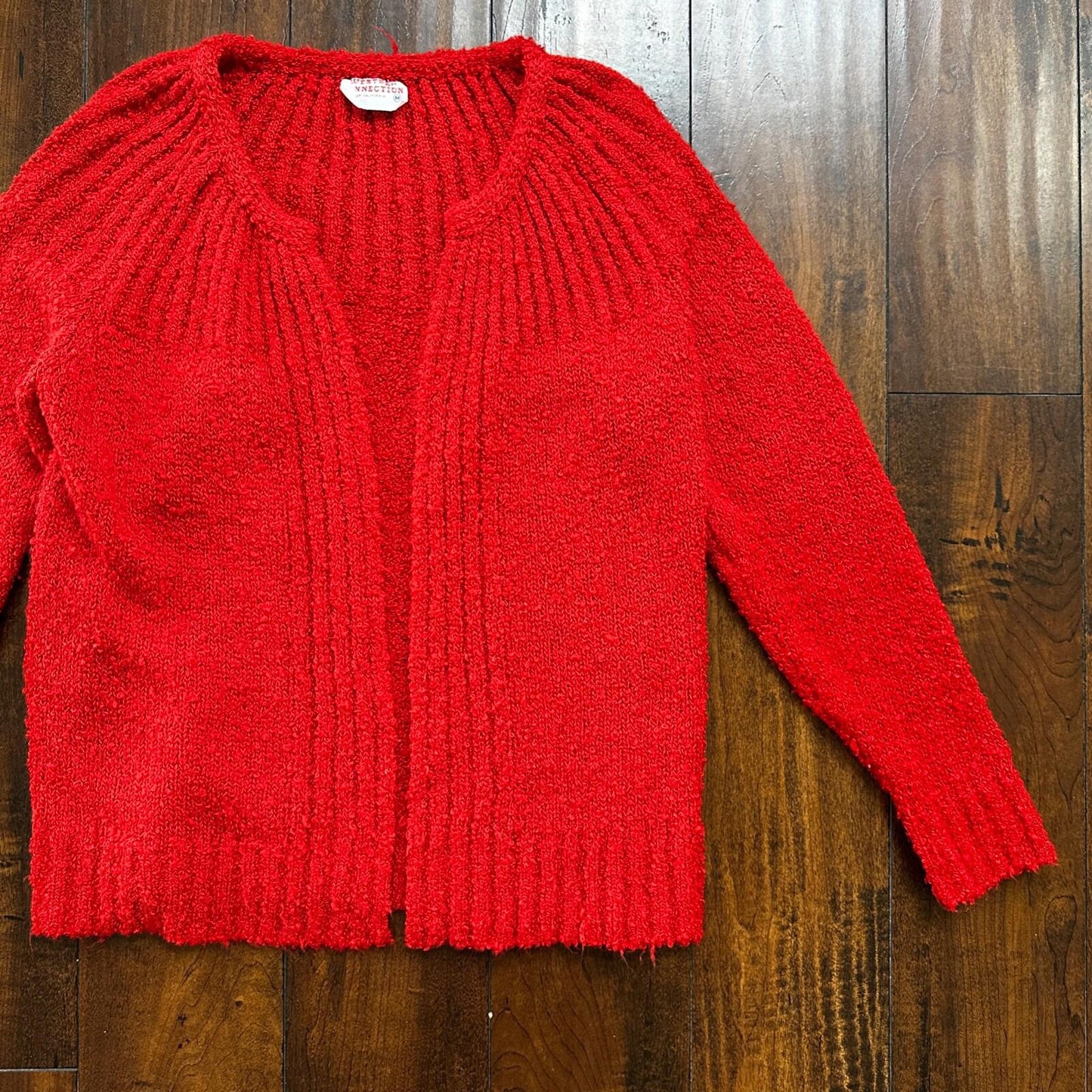 VTG Western Connection Sweater Red Women's M Rockabilly Terry Cotton Look