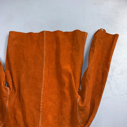 VTG 60s 50s Brown Suede Leather Button Jacket Western Snap Rockabilly Staple
