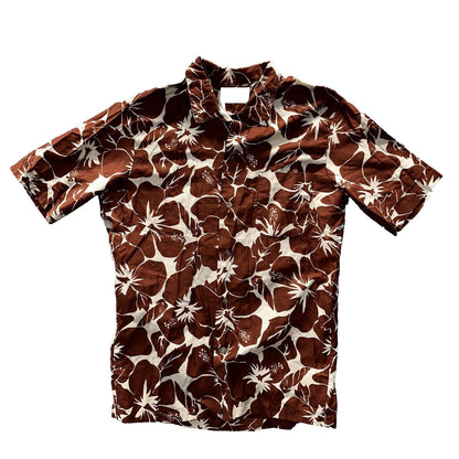Vintage 50s Hawaiian Aloha Print Shirt Rockabilly Honolulu 60s Button Jantzen