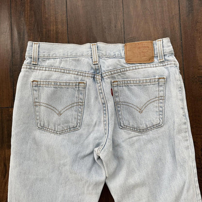 Vtg Levis 507 Superlow Slim Light Blue Jeans Womens Tag 5 X Capri 27x21 USA 90s