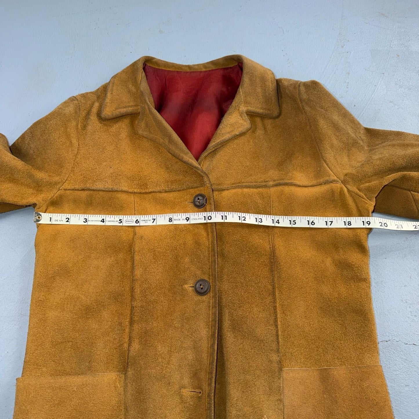 1940s 1950s VTG Brown Suede Jacket Leather Distressed Rockabilly Ricky Chore