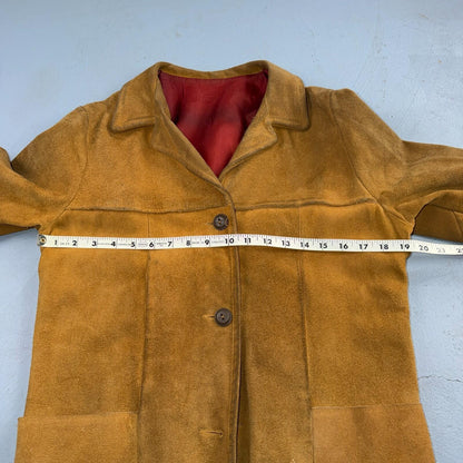 1940s 1950s VTG Brown Suede Jacket Leather Distressed Rockabilly Ricky Chore