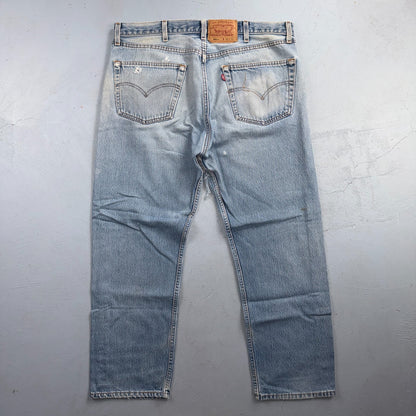 Levis 501 Vintage 90s USA XX Straight Leg Jeans Blue Thrashed 40x32 Act 37x28