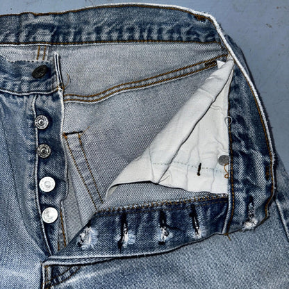 Levis 501 Vintage 80s Redline Selvedge USA XX Jeans Light Wash 66 Act 27x31