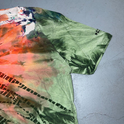 Arizona Snake Skin Tie Dye Vintage T Shirt 80s Single Stitch Green Red 1980s Rap