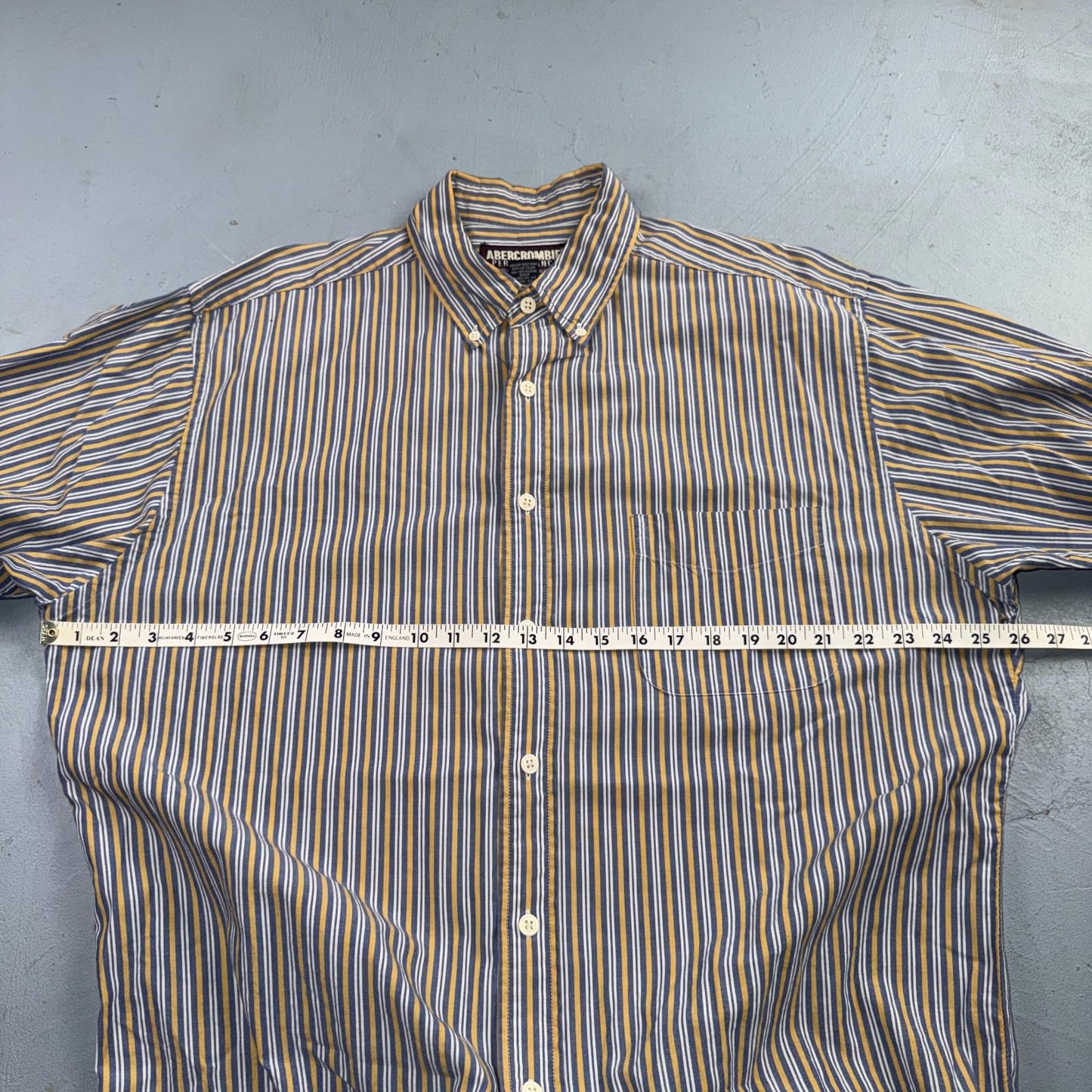 Vintage Abercrombie & Fitch Button Down Shirt Men Large Striped Long Sleeve Y2K
