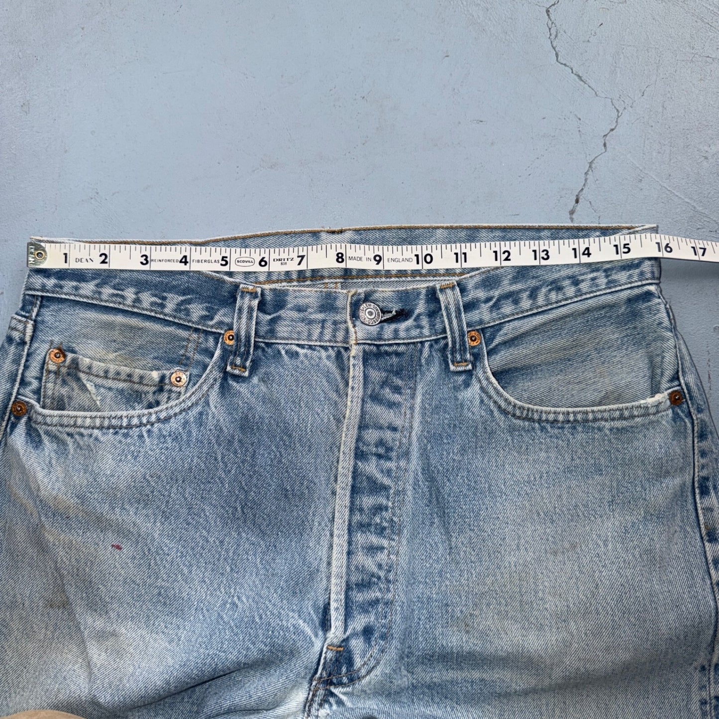 Levis 501 Vintage 80s Redline Selvedge USA XX Jeans Light Wash 35x30 Act 32x28