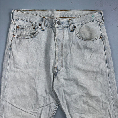 Levis 501 Vintage 90s Mexico Straight Leg Jeans Blue Light Wash 34x30 Act 31x29
