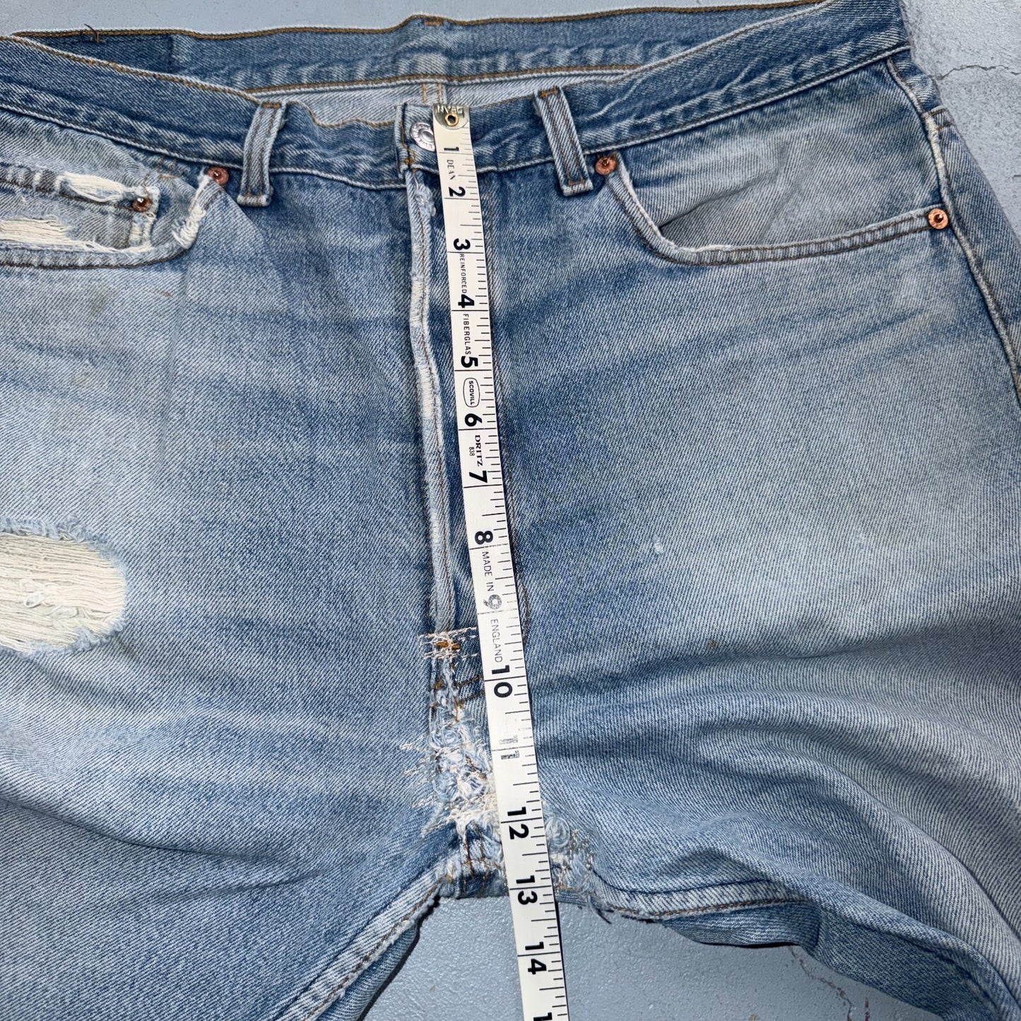 Levis 501 Vintage 80s USA XX Straight Leg Jeans Blue Light Wash 38x36 Act 35x31