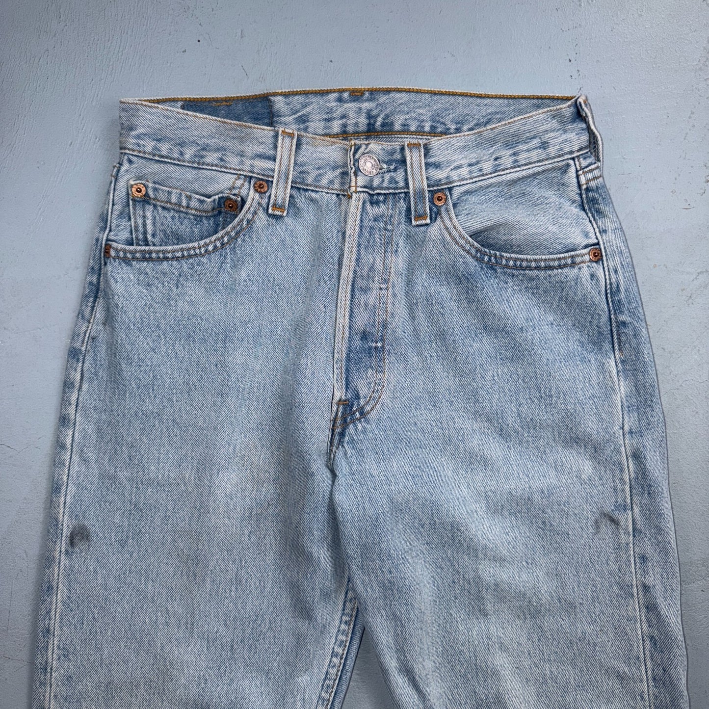 Levis 501 Vintage 90s USA XX Straight Leg Jeans Blue Light Wash 28x32 Act 26x31