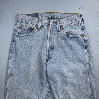 Levis 501 Vintage 90s USA XX Straight Leg Jeans Blue Light Wash 28x32 Act 26x31