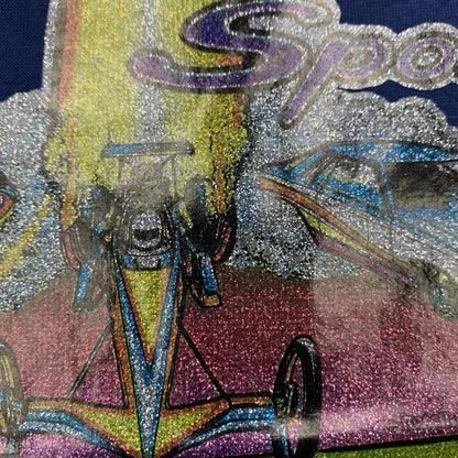Drag Racing Vintage T Shirt 70s Iron On Gay Pride LGBTQ Sports Racing Sparkle