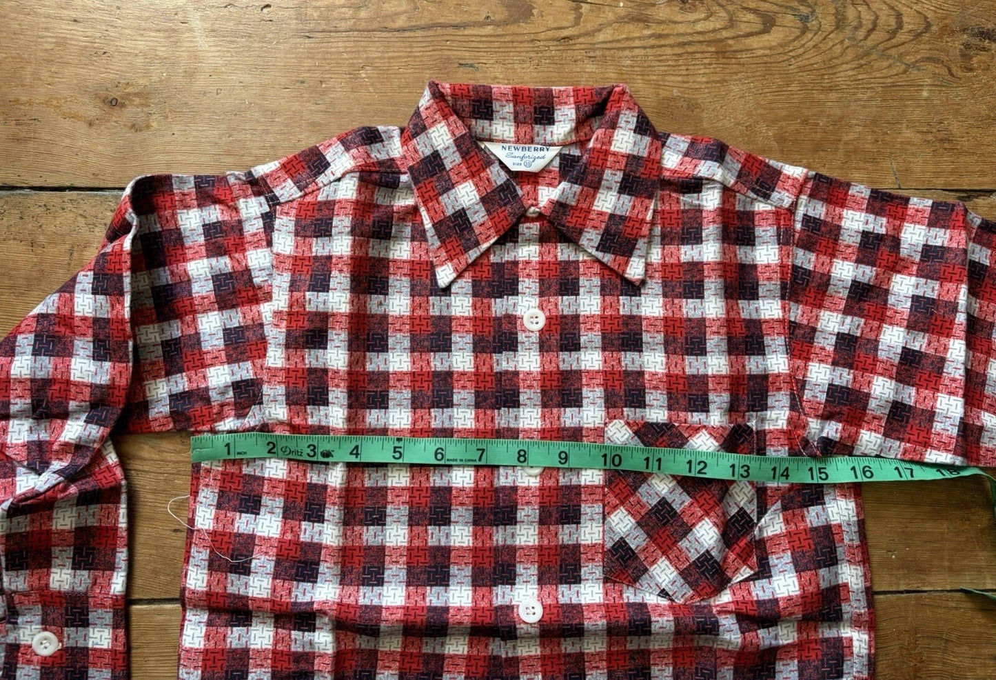 VTG 1950s NOS Plaid Flannel Boys Shirt Lot Newberry Rockabilly Size 10 RARE 50s