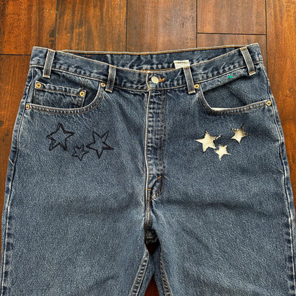 Levis 517 Vintage 90s USA Orange Tab Bootcut Flare Blue Jeans 38x32 Act 35x30
