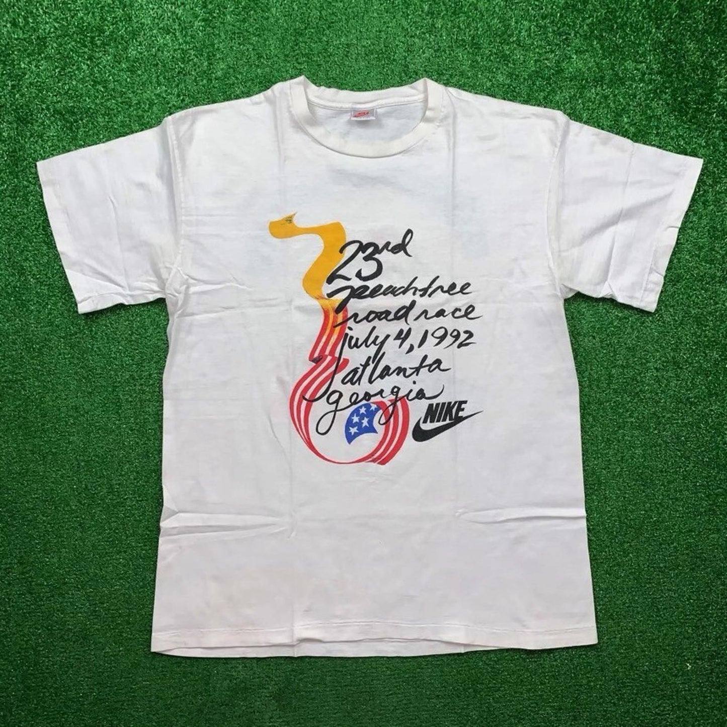 Vintage Nike T Shirt Mens XL Peach Tree Georgia Atlanta America 1992 July 4 USA
