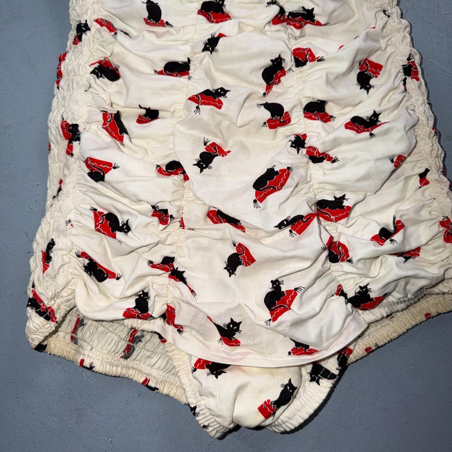 Catalina 1940s 1950s VTG Bathing Suit Swimsuit Hollywood Swim Wear Black Cats
