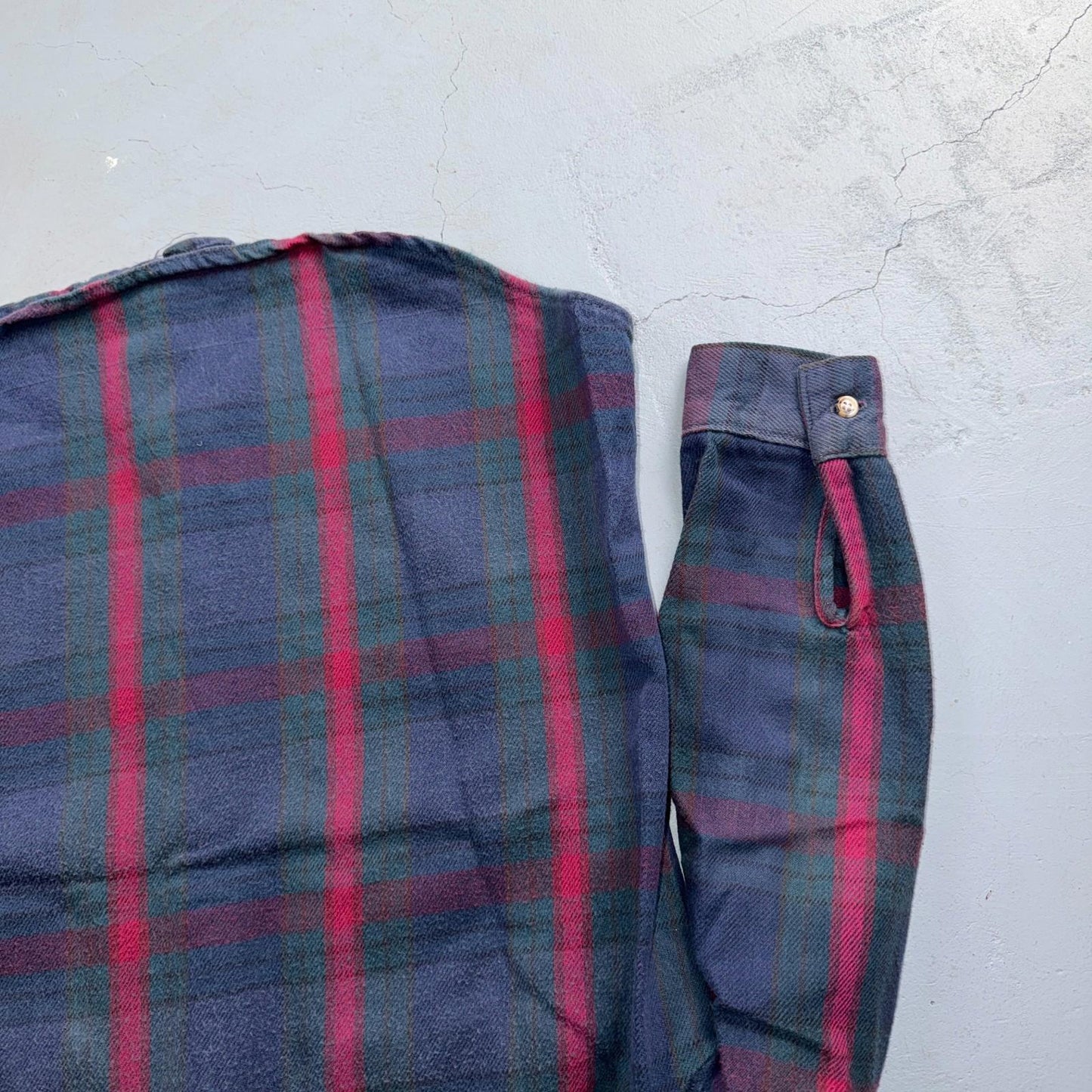VTG Five Brother Shirt Mens M Shadow Plaid Flannel USA Red 1980s 80s Green Red