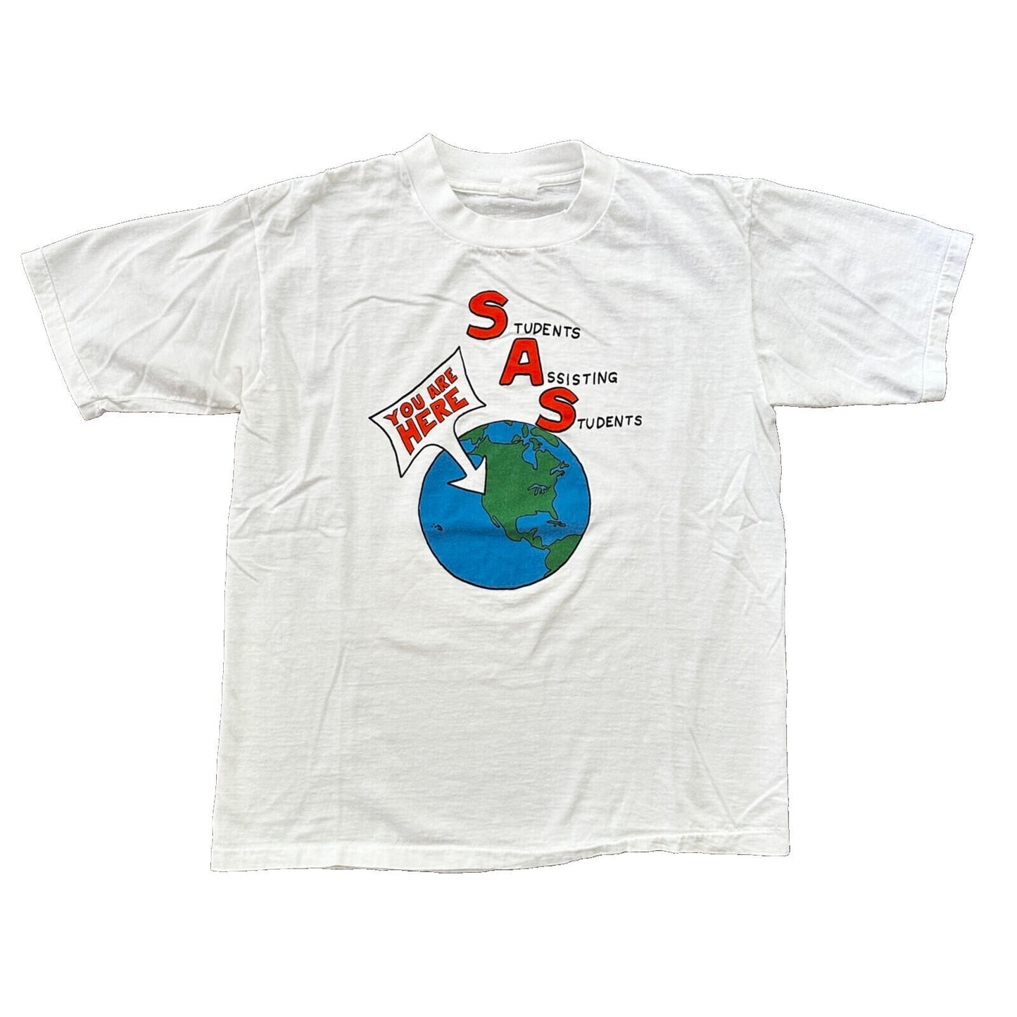 Earth SAS Fun VTG T Shirt Students You Are Here NASA Rap Planet Solar System