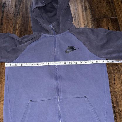 Nike Tech Womens Blue Zip Up Hoodie Large Navy Gym Sports Tight