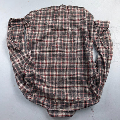 VTG 70s Pendleton Wool Flannel Shirt Jacket Gray Red Plaid USA Made M Rockabilly