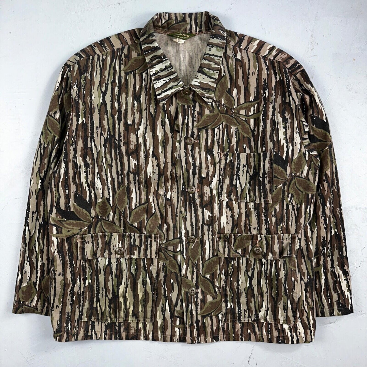 Spartan Realtree 80s Vintage Camo Shirt Mens XL Camouflage Hunting USA Made