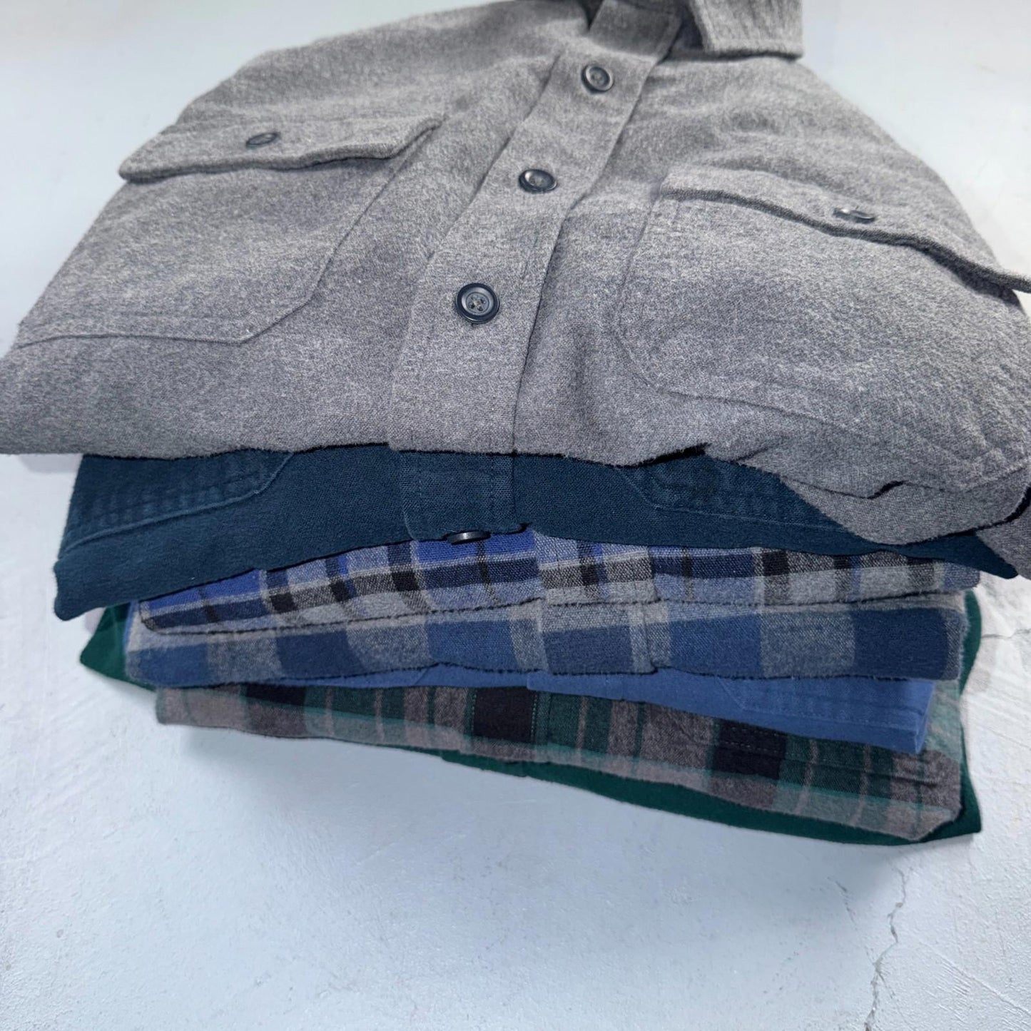 LL Bean Lot of 7 Mens M Shirts Chamois Cloth Flannel Pockets VTG Y2K Heavyweight
