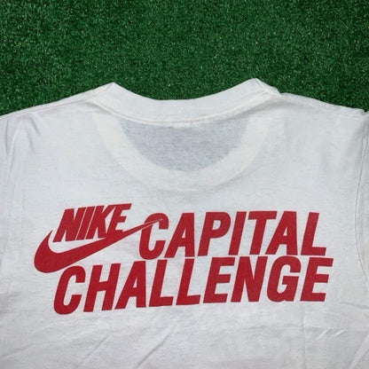 Vintage Nike T Shirt USA Flag Capital Challenge Rare Home The Free Rap Music 90s