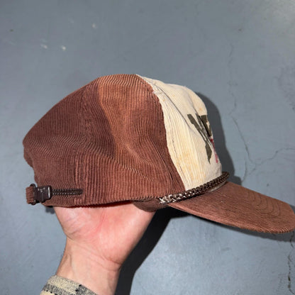 Maverick Country Store Corduroy VTG Hat Baseball Cap Snapback Brown Western Drin