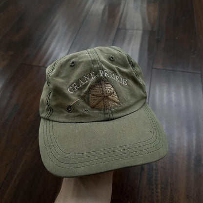 Crane Prairie Vintage Hat Cap Snapback 80s Fish Swimming Hunting Travel Fishing