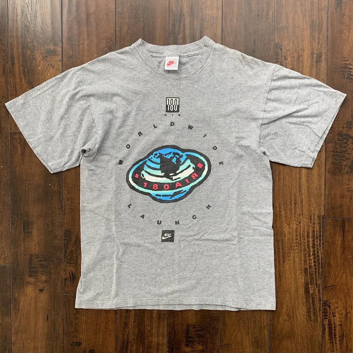 Nike Vintage T Shirt Air 180 90s Gray Tag Rap Earth Alien Spaceship Space