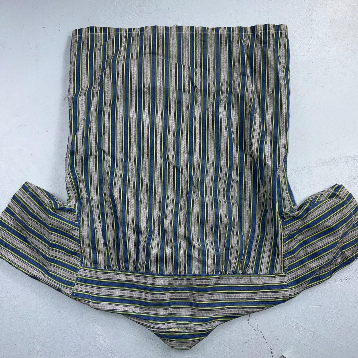 Vintage 50s 60s Striped Bowling Shirt Size M Rockabilly Loop Collar Handmade