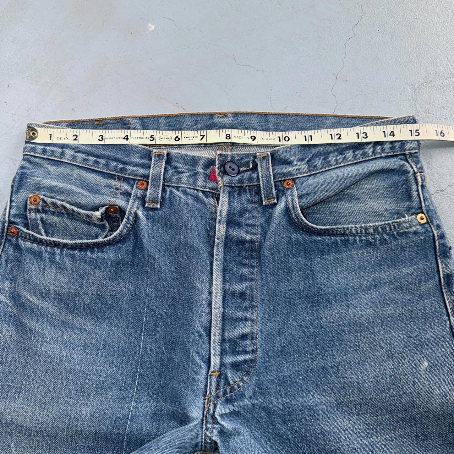 Levis 501 Vintage 80s Redline Selvedge USA XX Jeans Light Wash 32x36 Act 30x31