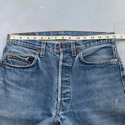 Levis 501 Vintage 80s Redline Selvedge USA XX Jeans Light Wash 32x36 Act 30x31