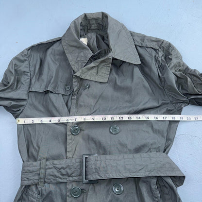 VTG 60s OD Green Army Military Rain Overcoat Mens S Jacket Trench Coat DSA 1967
