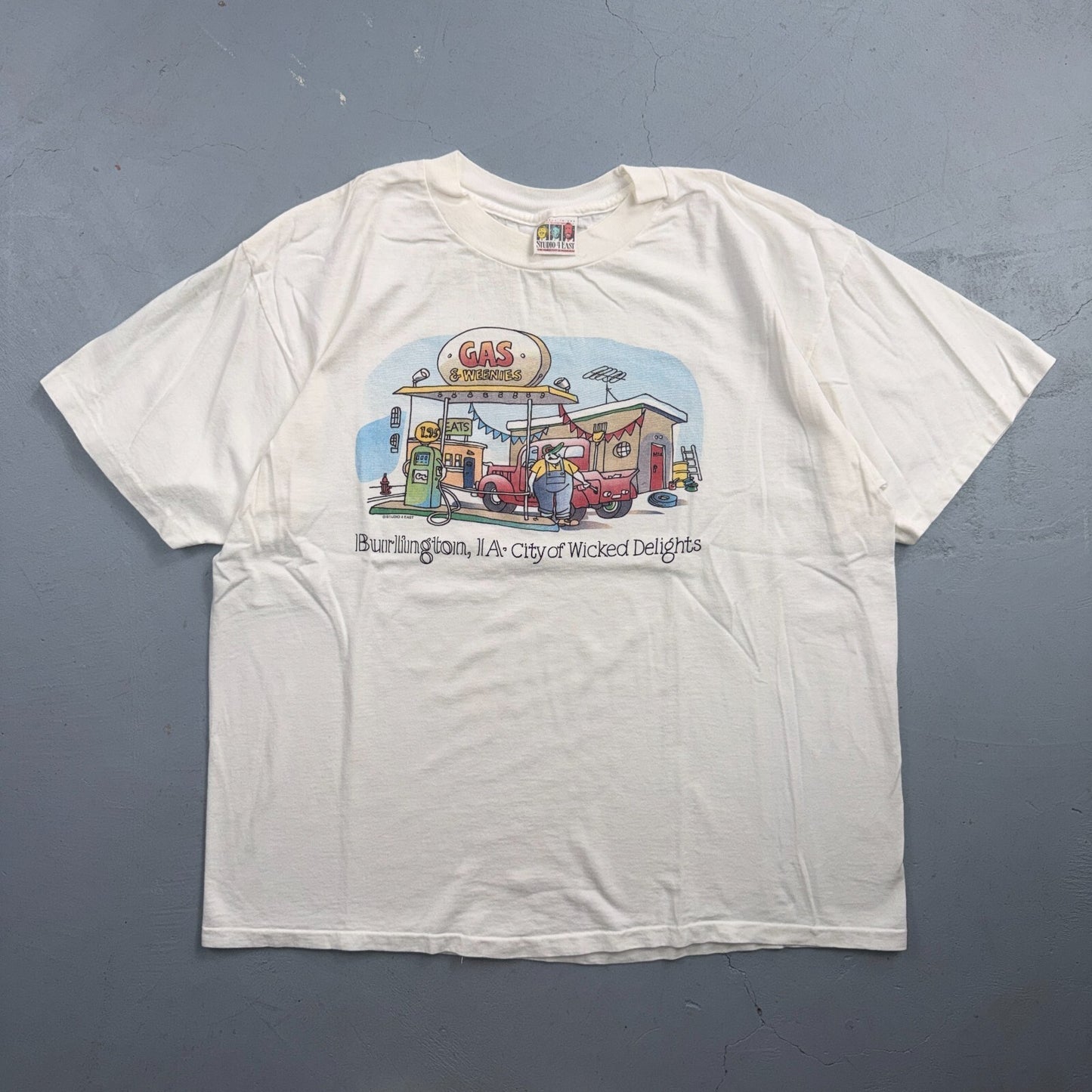 Gas Weenies 90s VTG T Shirt Burlington Truck Stop Funny Graphic Studio 4 East