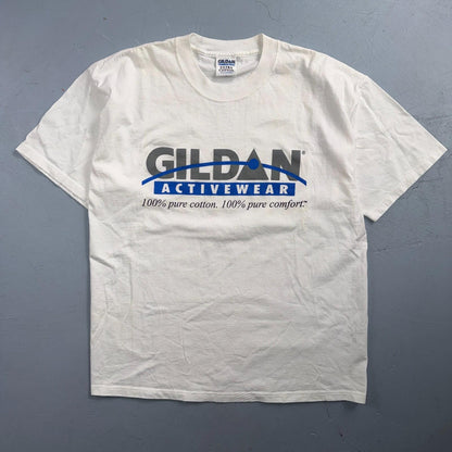 Gildan Logo Promo Y2K VTG T Shirt Graphic On Shirt Tag 2000s RARE Music Classic