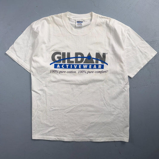 Gildan Logo Promo Y2K VTG T Shirt Graphic On Shirt Tag 2000s RARE Music Classic