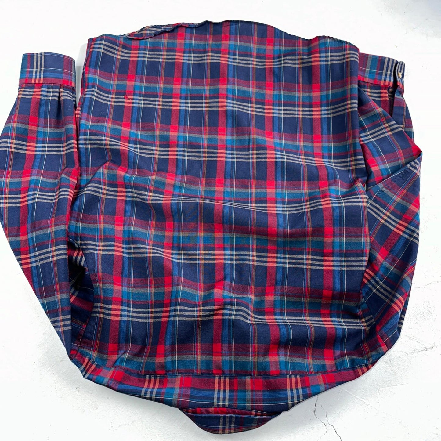Sir Pendleton Shirt Mens Large Worsted Pure Virgin Wool Multicolor Plaid USA Red
