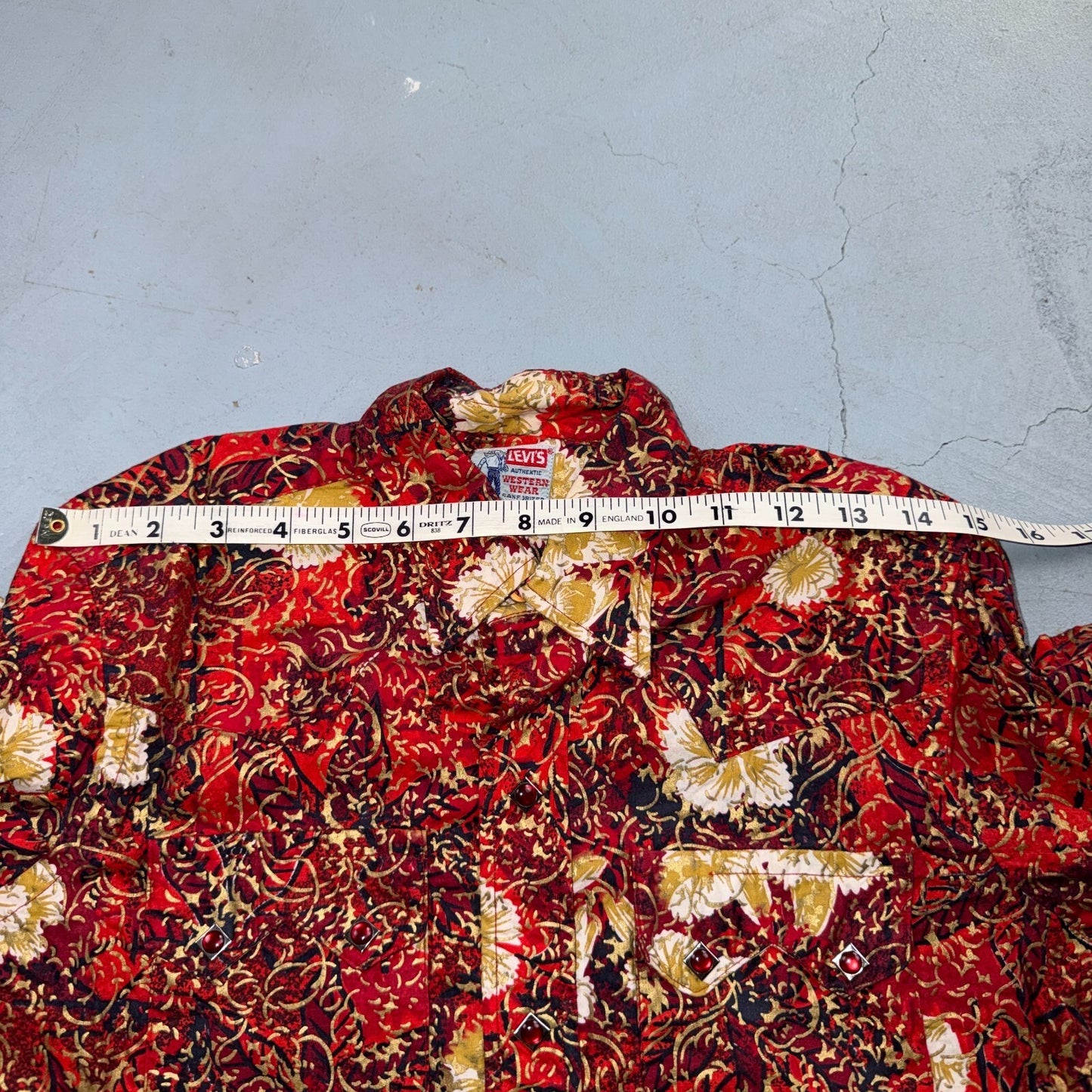 VTG 50s Levis Western Wear Floral Paisley Pearl Snap Button Shirt Rockabilly