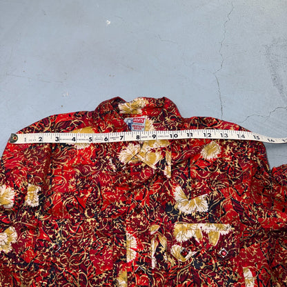 VTG 50s Levis Western Wear Floral Paisley Pearl Snap Button Shirt Rockabilly