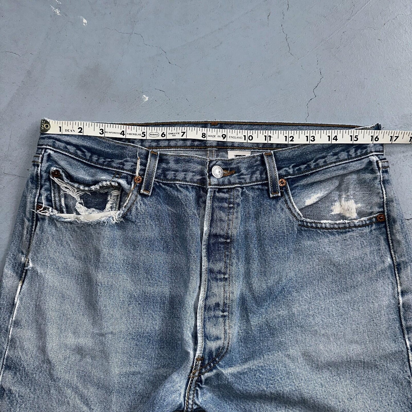 Levis 501 Vintage 90s XX Straight Leg Jeans Y2K Light Wash 36x34 Act 33x30