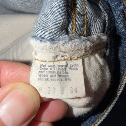 Levis 501 Vintage 70s SS Redline Selvedge USA Jeans Med Wash 30x34 Act 28x30