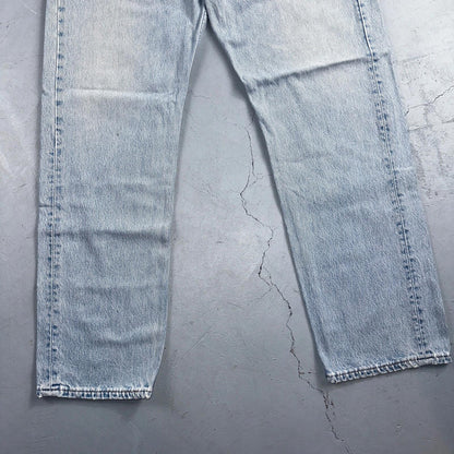 Levis 501 Vintage 90s USA XX Straight Leg Jeans Blue Light Wash 38x32 Act 37x31